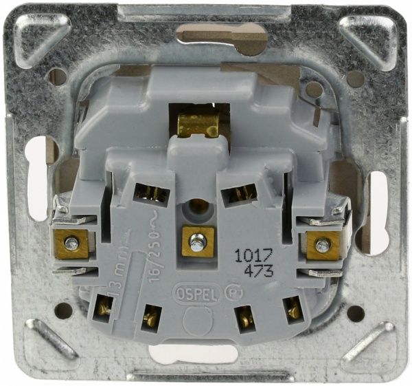 Розетка с заземлением Ospel Impresja 16 А 250 В без шторок золотой