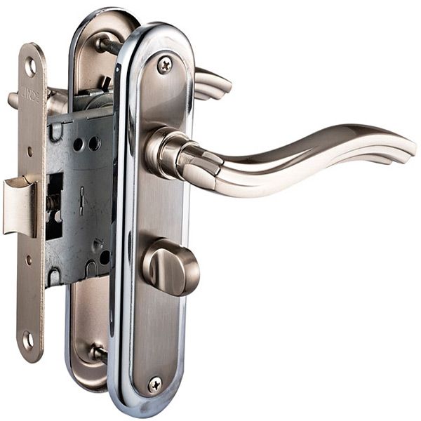 Замок врезной с ручками  Linde А-2002 WC SN/CP WC 47,5 мм хром/