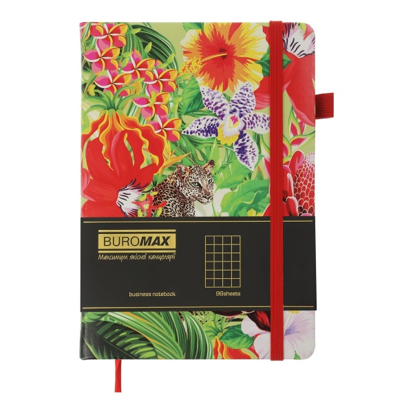 Блокнот недатований Exotic 96 арк. клітинка червоний Buromax A5