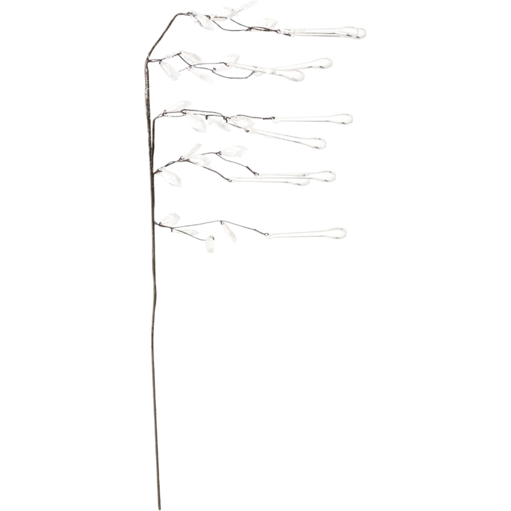 Декорація гілка спадаюча з прозорими бурульками 60 см EYC21017