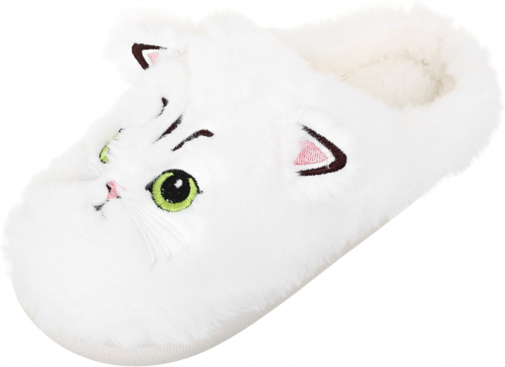 Тапочки для девочек HW Котик р.30-31 белый NULL