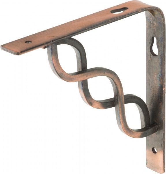 Кронштейн  декоративный скролл 150х150 мм медь