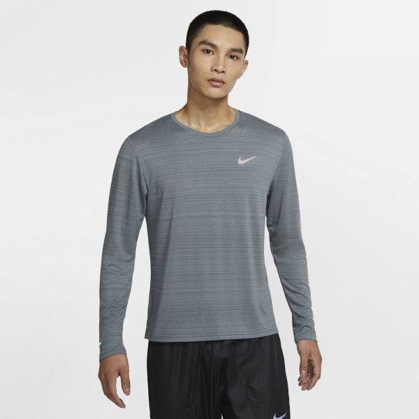 Футболка Nike M NK DF MILER TOP LS CU5989-084 р.XL серый