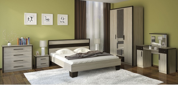 Кровать SOKME Скарлет 90x200 см дуб сонома/венге магия 