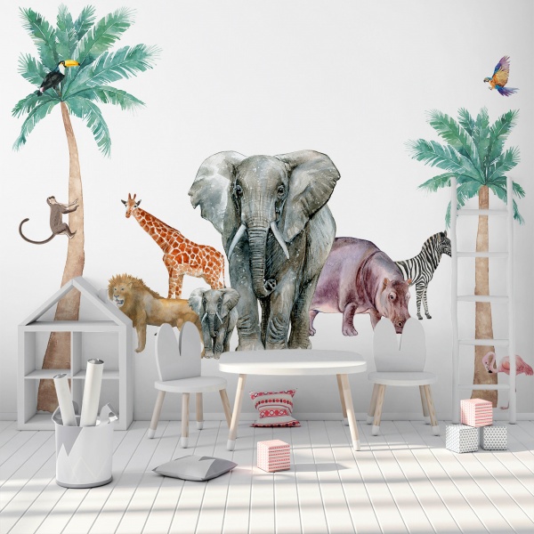 Стікери-патерни Lipastick Тропічні тварини 120х80 см 1508211