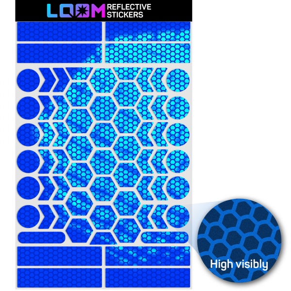 Светоотражающая наклейка LOOM фигуры, синие (призма