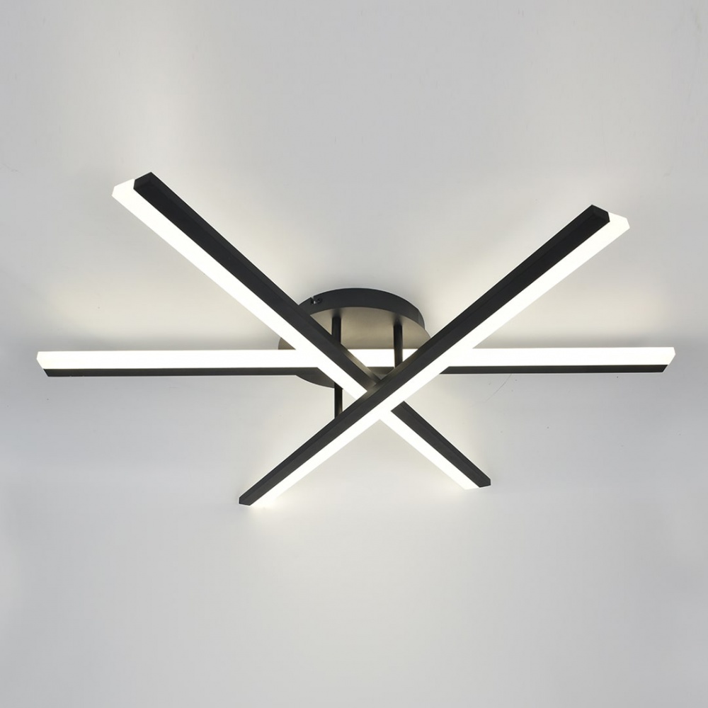 Люстра стельова Hopfen MAGI-3 BK 3x65 Вт LED-модуль чорний