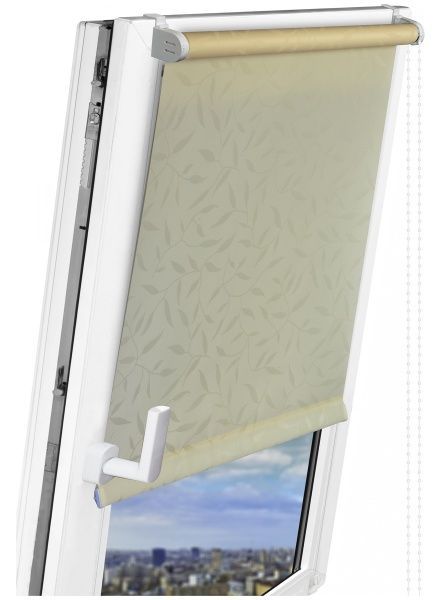 Ролета стандарт Delfa Жаккард Оливия 135x170 см кремовая 