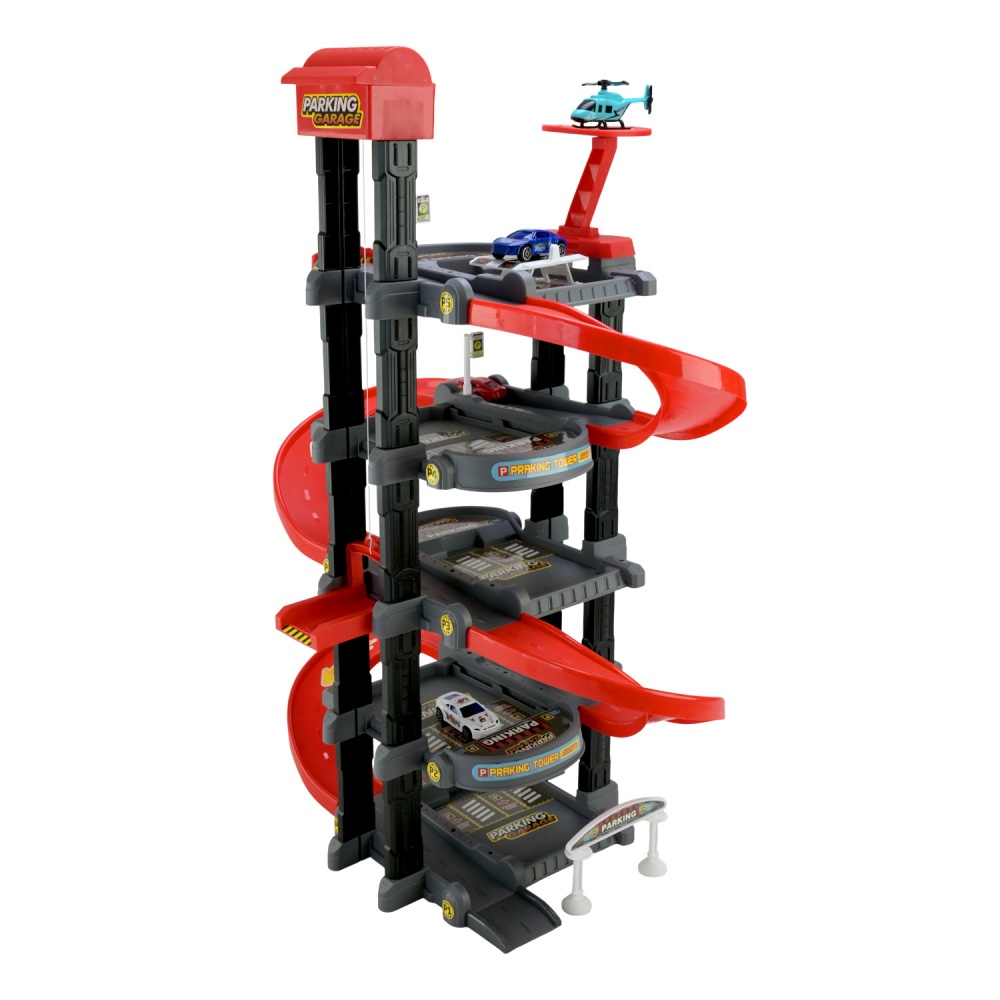 Игровой набор Shantou Паркинг с машинками и вертолетом 731