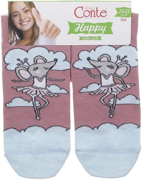 Носки Conte CE Happy 18С-227СП 154 р. 23-25 розовый 