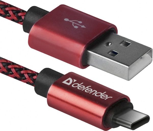 Кабель Defender USB Type-C 1 м червоний (87813) 