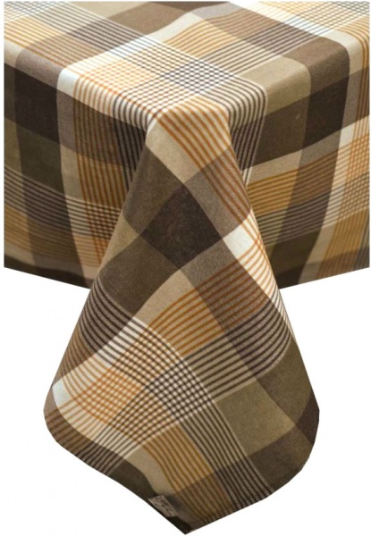 Скатерть Toffee 136x180 см коричневый в клетку Прованс 