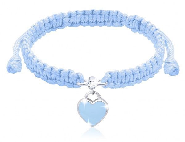 Браслет плетеный UMa&UMi Сердце голубое 2