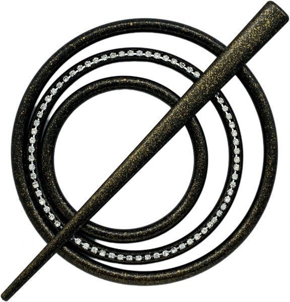 Заколка Круг 2 Элит d90 мм старое золото В0024-15 MISLT