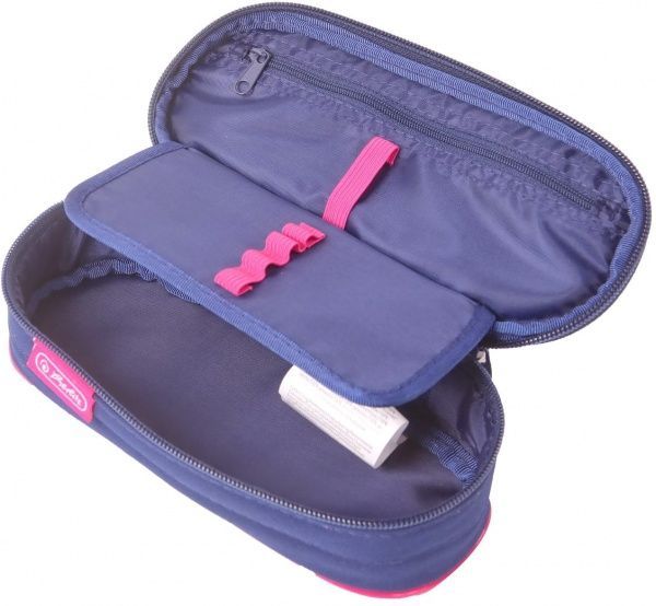 Пенал шкільний Case Flap Tropical Heart 50026302 Herlitz темно-синій