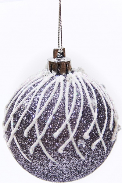 Шар новогодний Искра 100 мм серебряный 6582