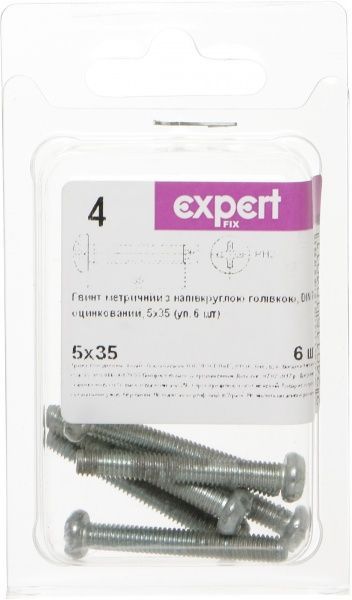 Винт метрический ЦБ DIN7985 5x35 мм 6 шт Expert Fix
