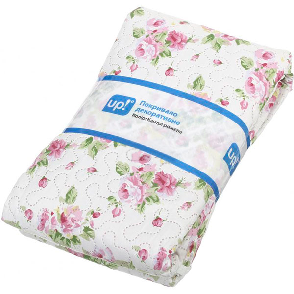 Покривало Underprice Кантрі 220x240 см біле з рожевим