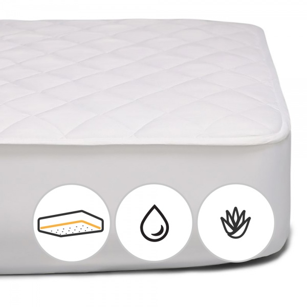 Наматрасник шелковый MirSon Стандарт Silk Aloe Vera 295 водонепроницаемый с резинкой по периметру 26х80x160 см 2200000370976 