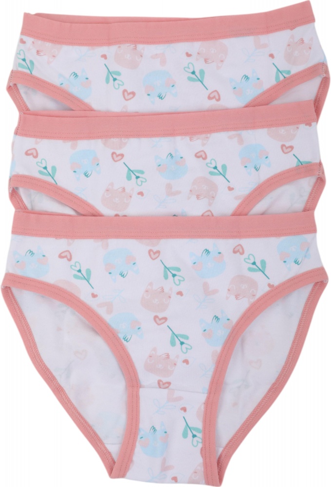 Набор трусов для девочек HW 3 пары р.122-128 белый с голубым G3