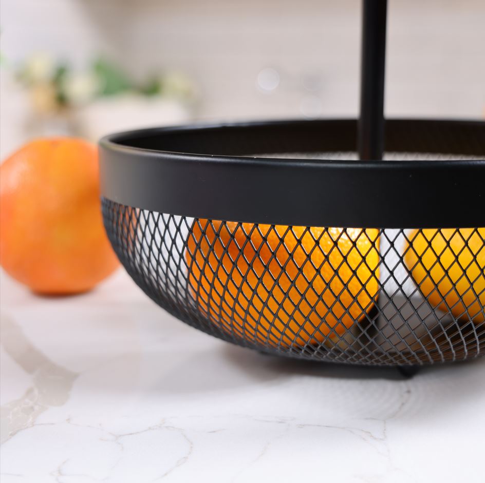 Корзинка для фруктов Flamberg Premium двойная Fernie 46х29,5 см черный металлическая