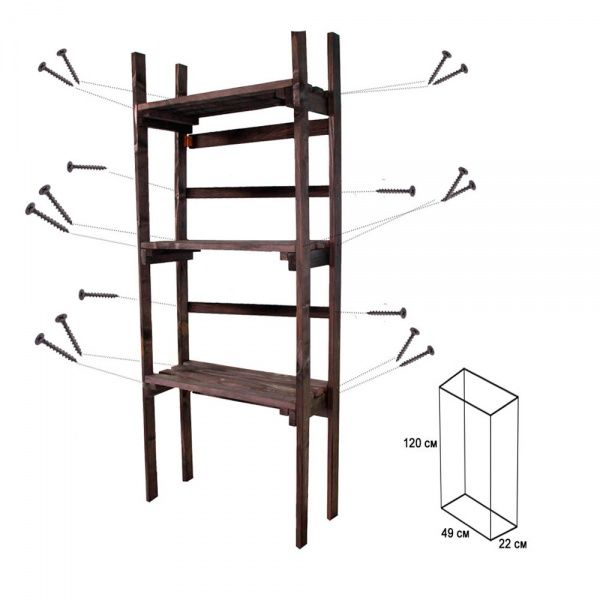 Полка Классическая 22х49x120 см венге 