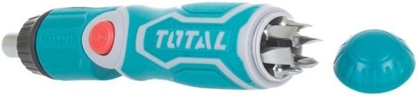 Отвертка Total с храповым механизмом + биты 12 шт. 13 шт. TACSD30136