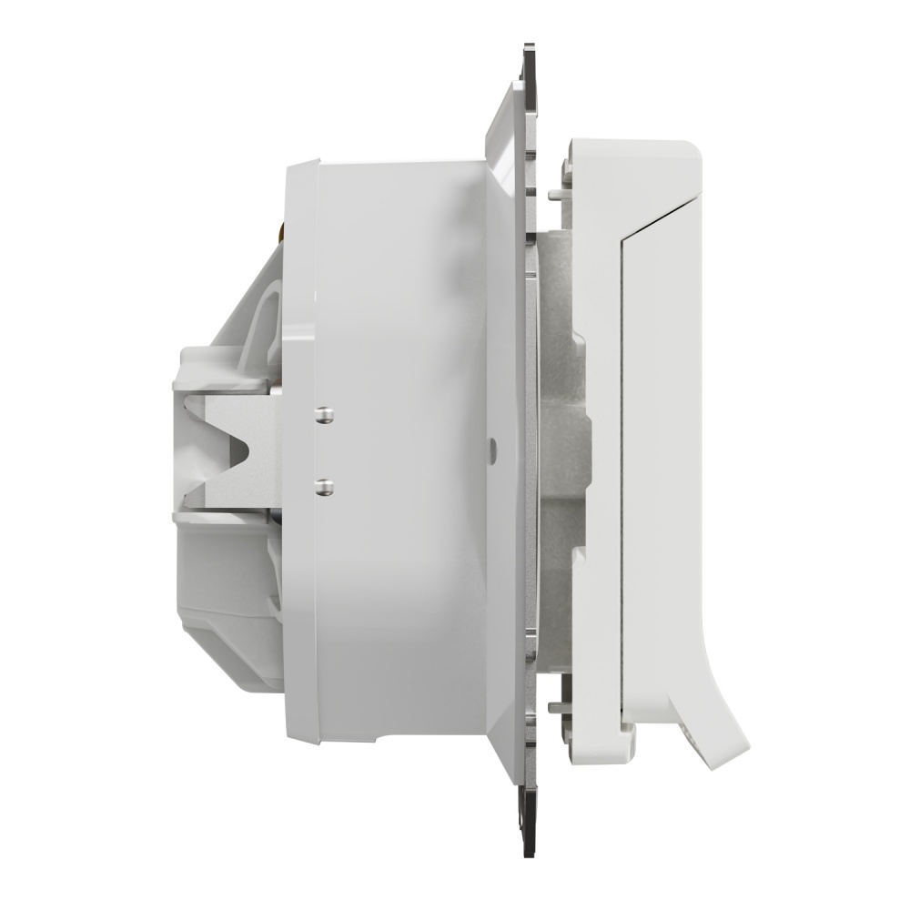 Розетка силовая с заземлением Schneider Electric Sedna Design со шторками с крышкой белый SDD211024