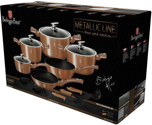 Набор посуды Metallic Line ROSE GOLD Edition 11 предметов BH 6160 Berlinger