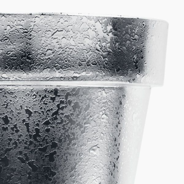 Горшок пластиковый Prosperplast Cube chrome круглый 3,5л темно-серебристый (71969) 