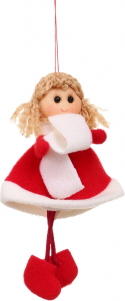 Декоративна підвіска Фея 15 см білий із червоним A-591226