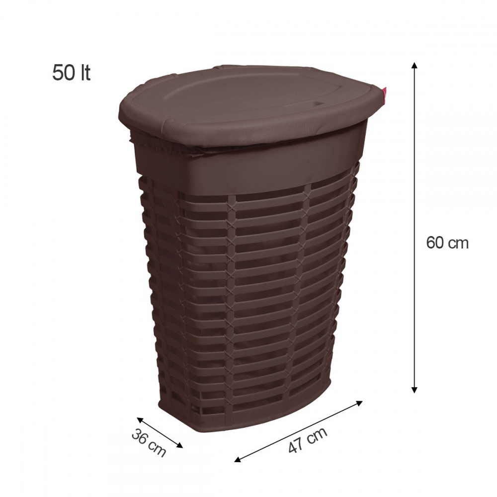 Кошик для білизни PRIMANOVA Palm 50 л коричнева