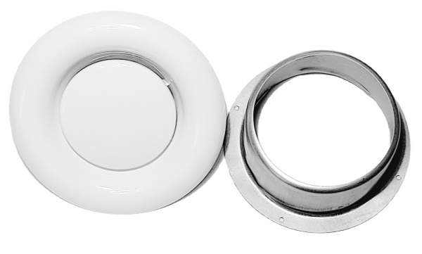 Рамка вентиляционная вытяжная (анемостат) EV 125 мм металл белый 