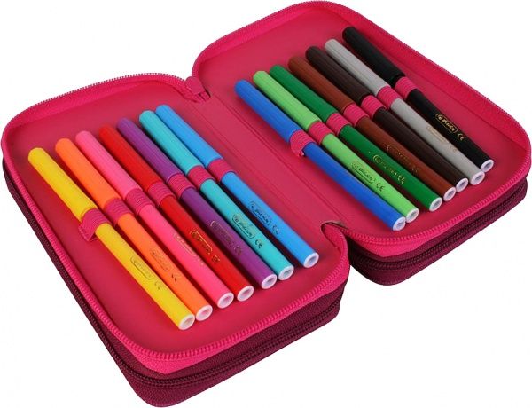 Пенал Triple Unicorn Day Единорог 31 предмет 50014415 Herlitz розовый