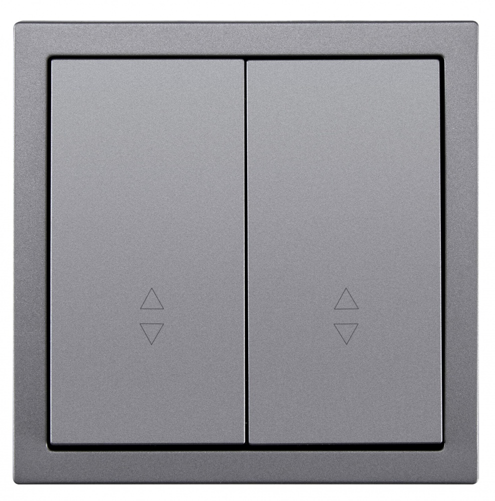 Механизм выключателя проходной двухклавишный HausMark Juna без подсветки серый 7041-3588-106QC