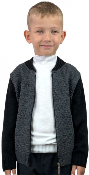 Бомбер для мальчика ART KNIT р.116 серый 