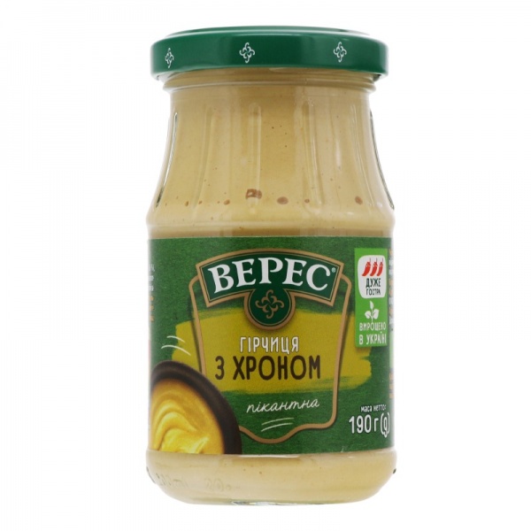 Горчица Верес нестерилизированная с хреном 190 г