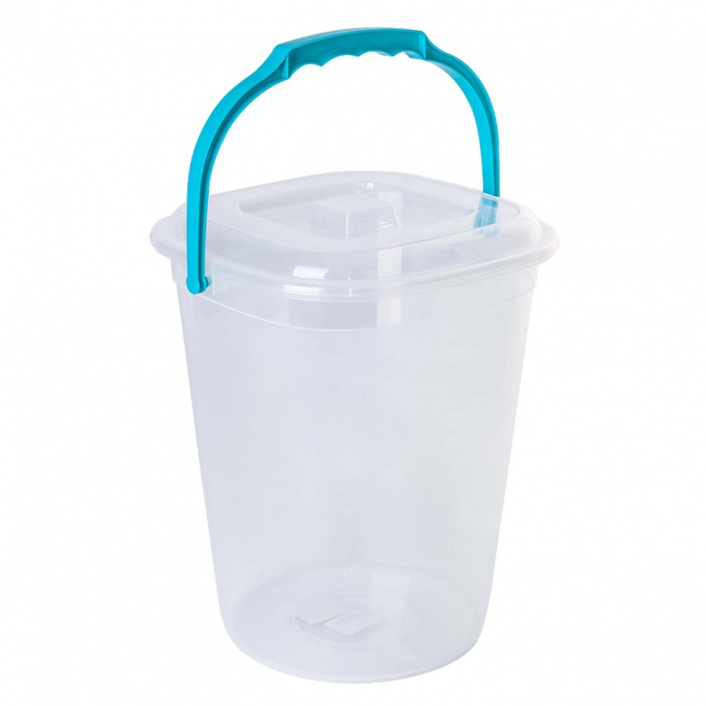 Відро звичайне Алеана Smart 255х240х300 мм 9 л прозорий/бірюзовий