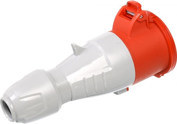 Розетка наружной установки с заземлением Legrand 32A 3К+З 415В IP44 серый с красным 555218