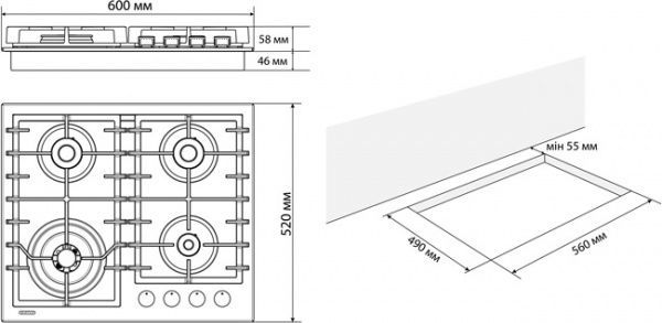 Варильна поверхня Eleyus Lora 60 BG CTF