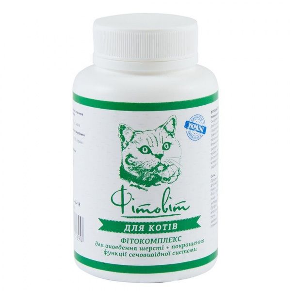 Фітокомплекс ProVET Фітовіт для виведення шерсті + покращення функції сечовивідної системи для котів 100 табл.