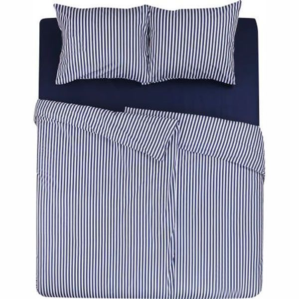 Комплект постільної білизни сімейний Underprice Смужка темно-синій з білим