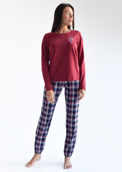 Піжама жіноча Roksana Friendly Family №1302/16112 р. 48 бордовий