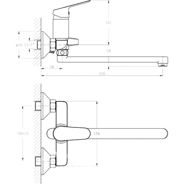 Смеситель для ванны Rozzy Jenori Rush RBZ021-9B