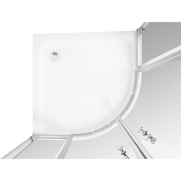 Душова кабіна Korra К-225 900x900x2025 профіль хром, скло графіт