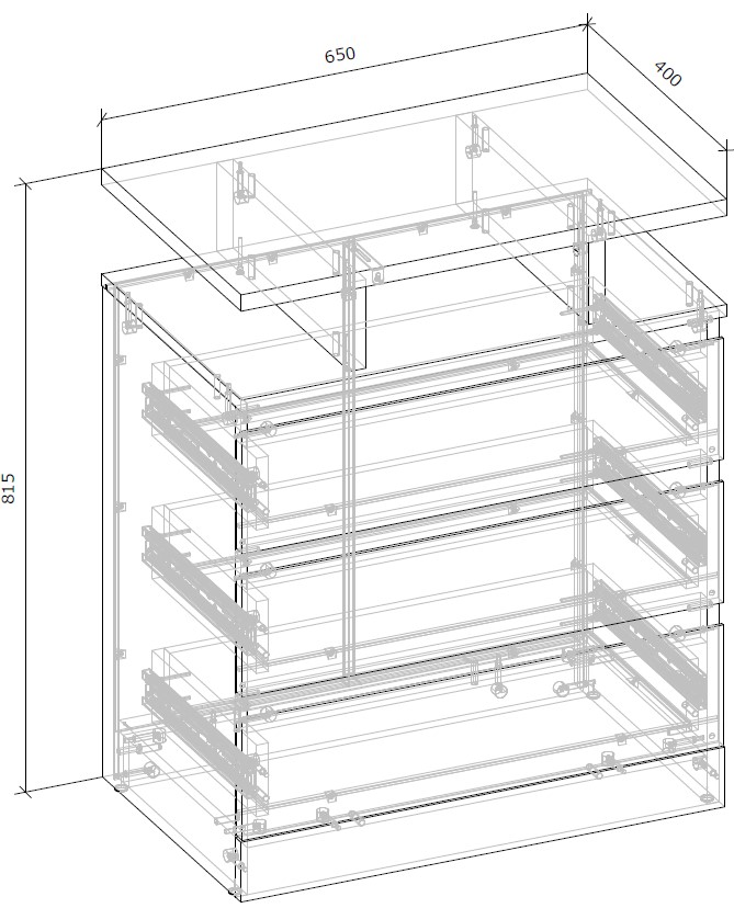 Комод Грейд Concord №1 3ш 650x815x400 мм дуб крафт золотой/нимфея альба