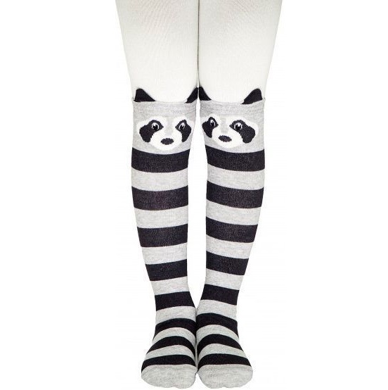 Колготки дитячі Conte-Kids TIP-TOP Єнотики 444 р.128-134 молочнийсірий 