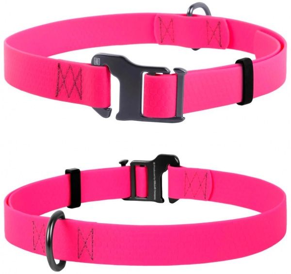Нашийник Waudog Waterproof водостійкий пряжка - гачок 25-50 см рожевий