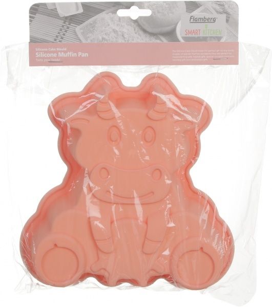 Форма для випічки кексів Корівка 19х25х4,5 см персикова Flamberg Smart Kitchen