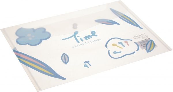 Папка-конверт Рисунки цветов голубые